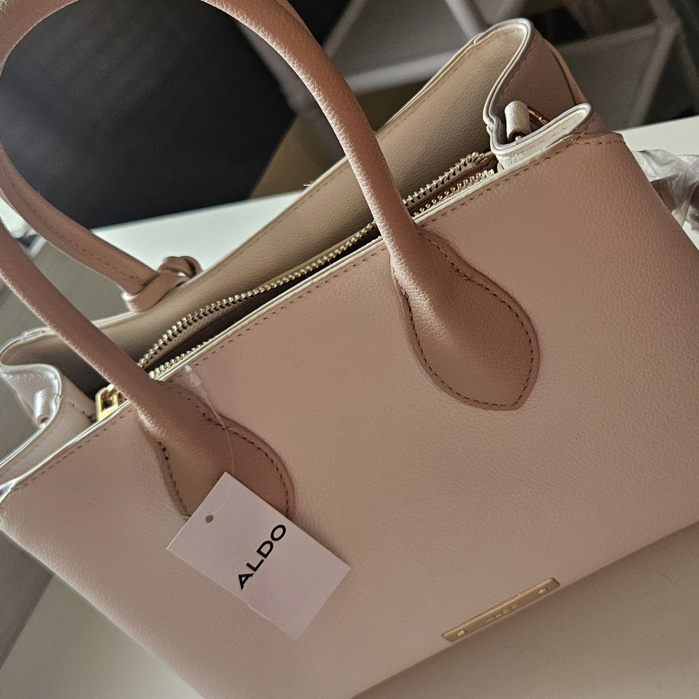 ALDO Birin Satchel Cream and Tan Women's Handbag